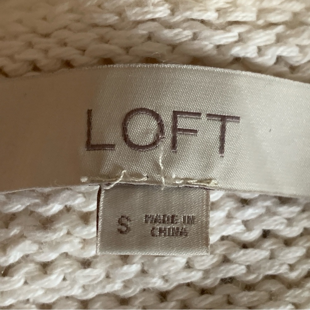 LOFT Cream Fringe Sweater - Picture 7 of 8
